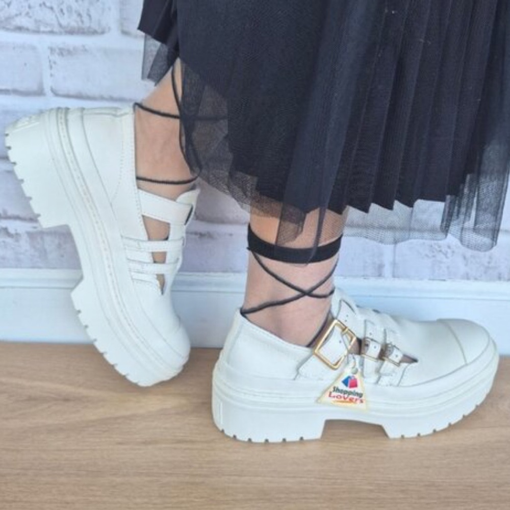 Converse • Cream Triple-Buckle Platform Loafer - Picture 13 of 16